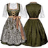 „Waldtraum“ 3-teiliges Dirndl-Set in Rauchgrün – inkl. Bluse & Schürze | Festliches Trachtenkleid
